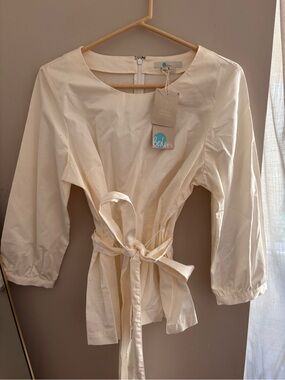 NWT Boden - Cream tie waist cream Blouse